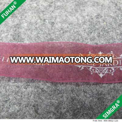 Nice Design High Strength Silver Logo Organza Ribbon