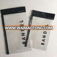 clean polyvinyl chloride pvc material zipper lock bag with logo print for underwear cloth bar